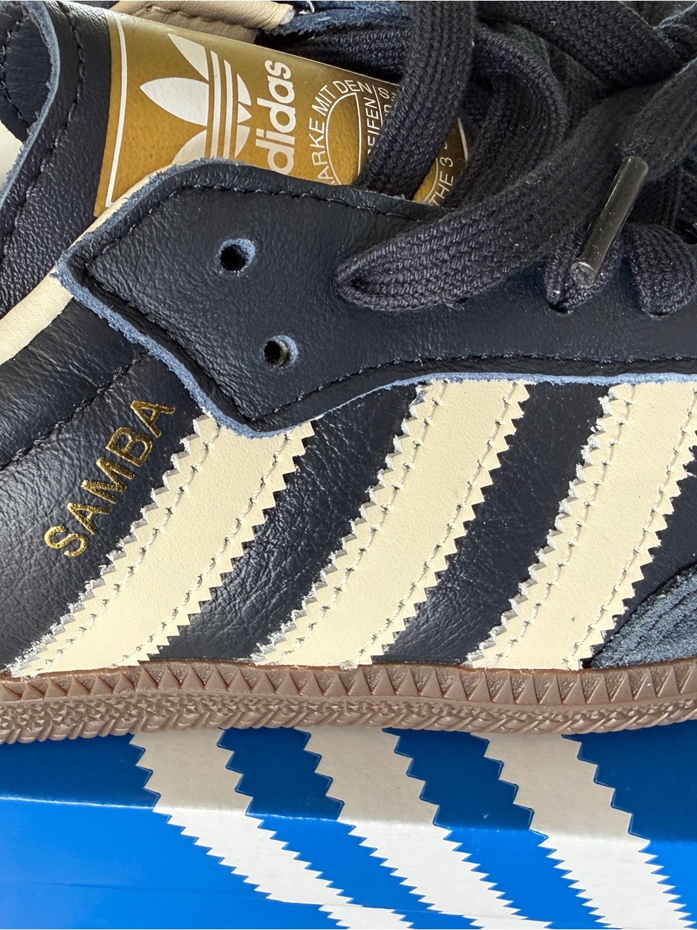 Adidas Samba OG, Night Navy Gum Cream White, Men's Size 7, NWT - Picture 5 of 13